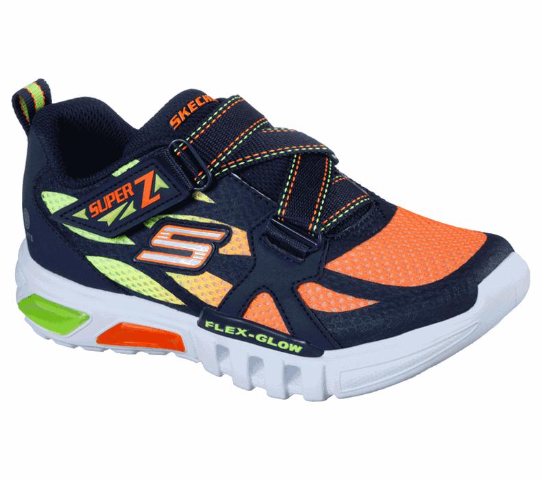 Skechers Pojkar Marinblå/Orange Sneakers - S Lights: Flex-Glow - Lowex - Sverige (OCQJT-4982)